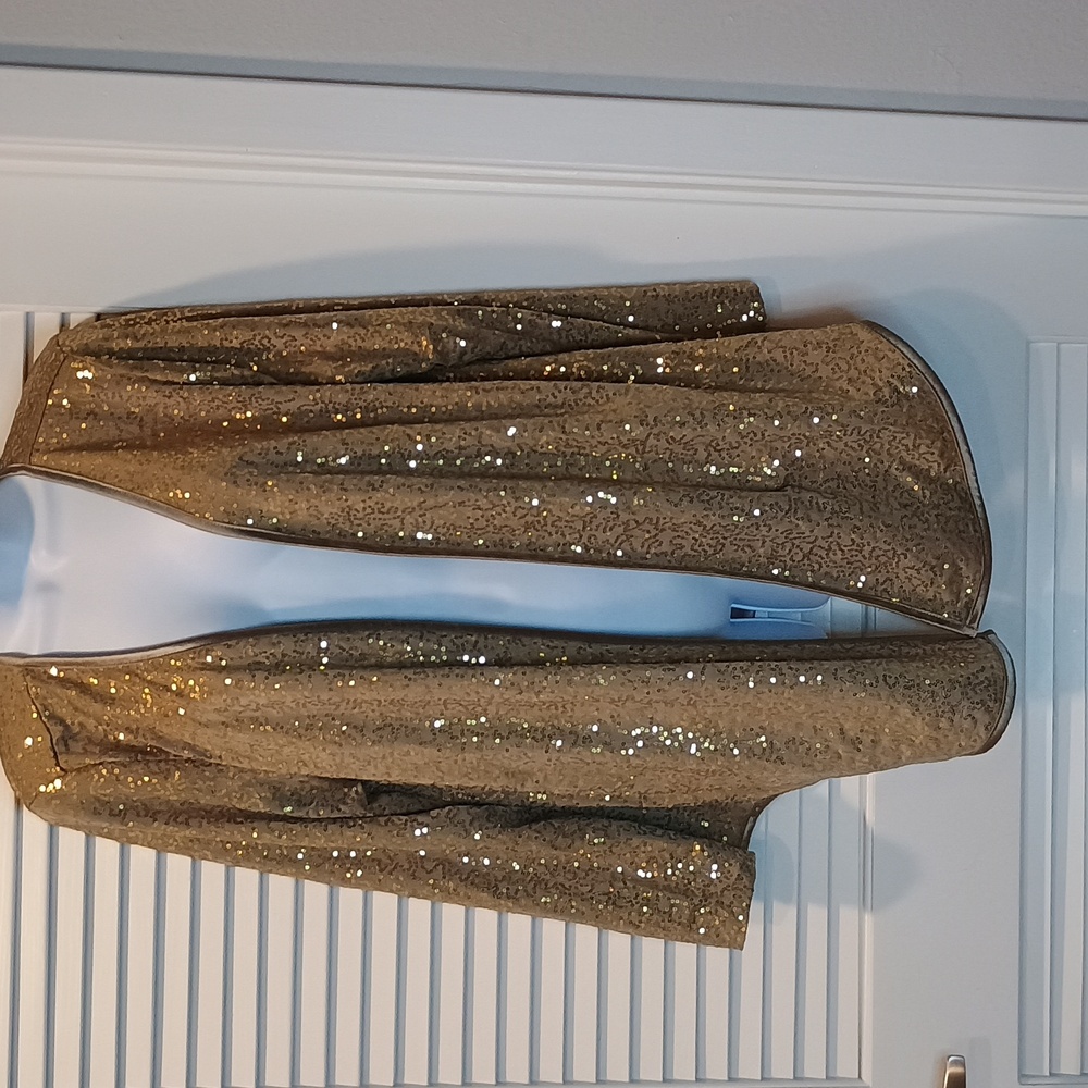 IGIGI Gold Sequin Open Front Cardigan Size 12